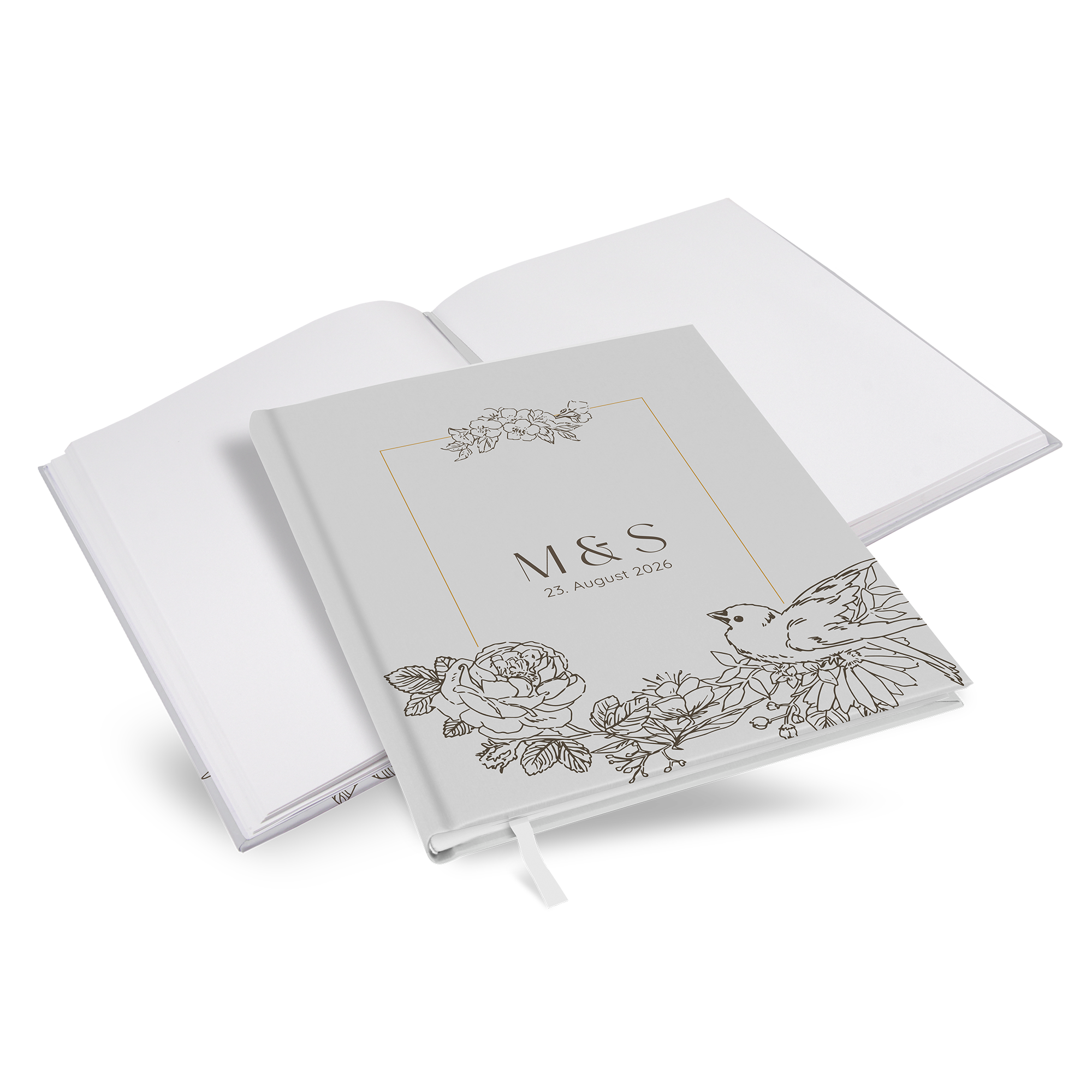 Gästebuch Hochzeit - Vintage "petal bird"