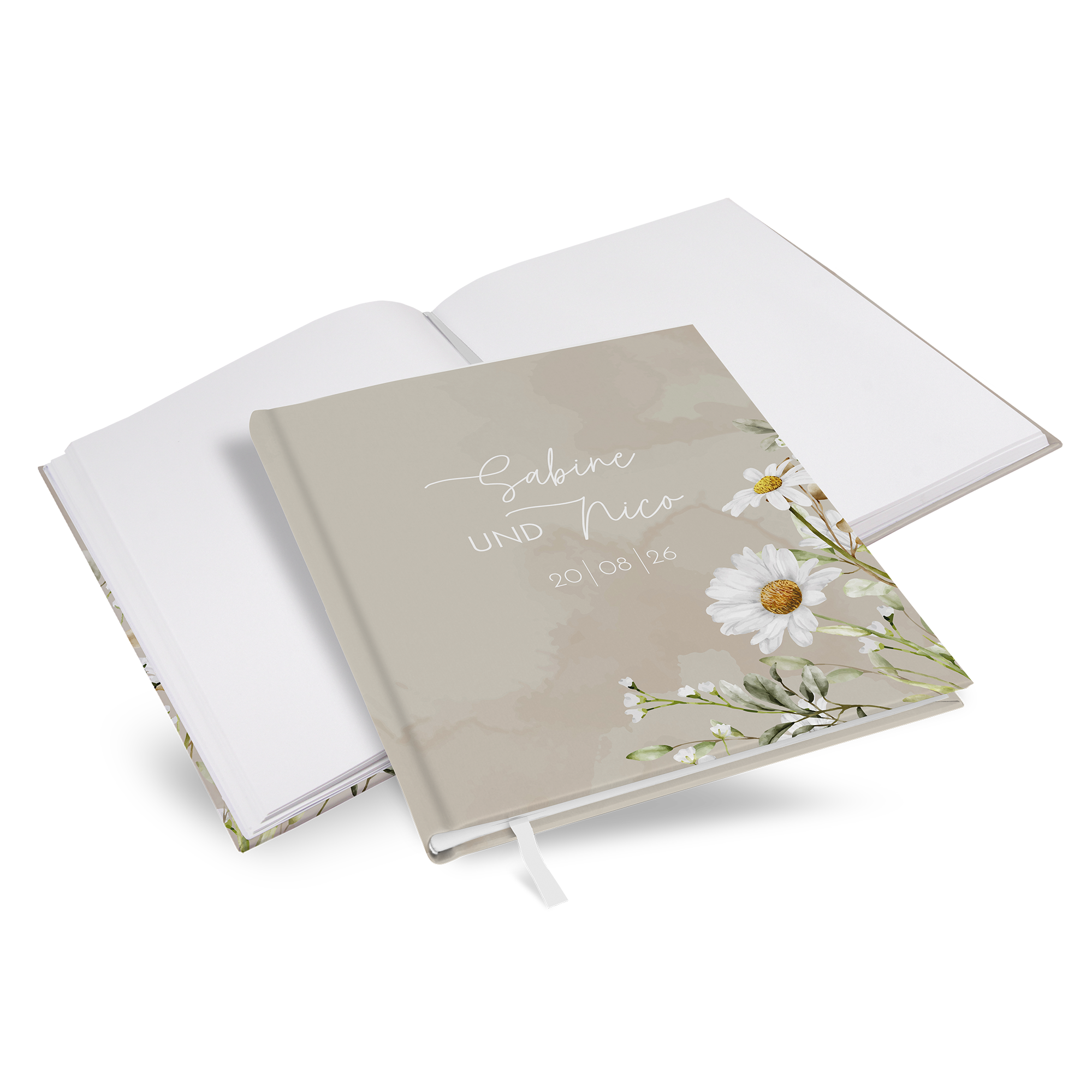 Gästebuch Hochzeit - Floral "daisy field"