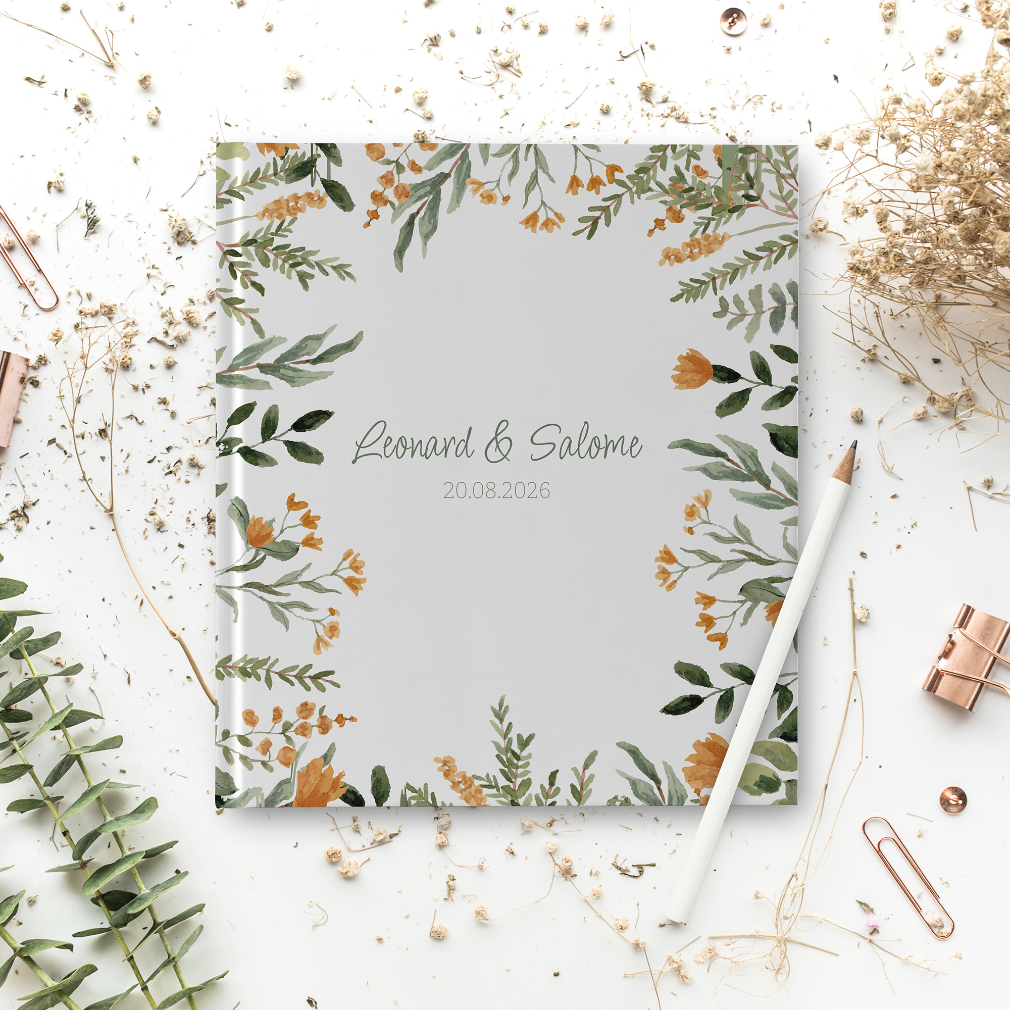 Gästebuch Hochzeit - Floral "warm botanicals"