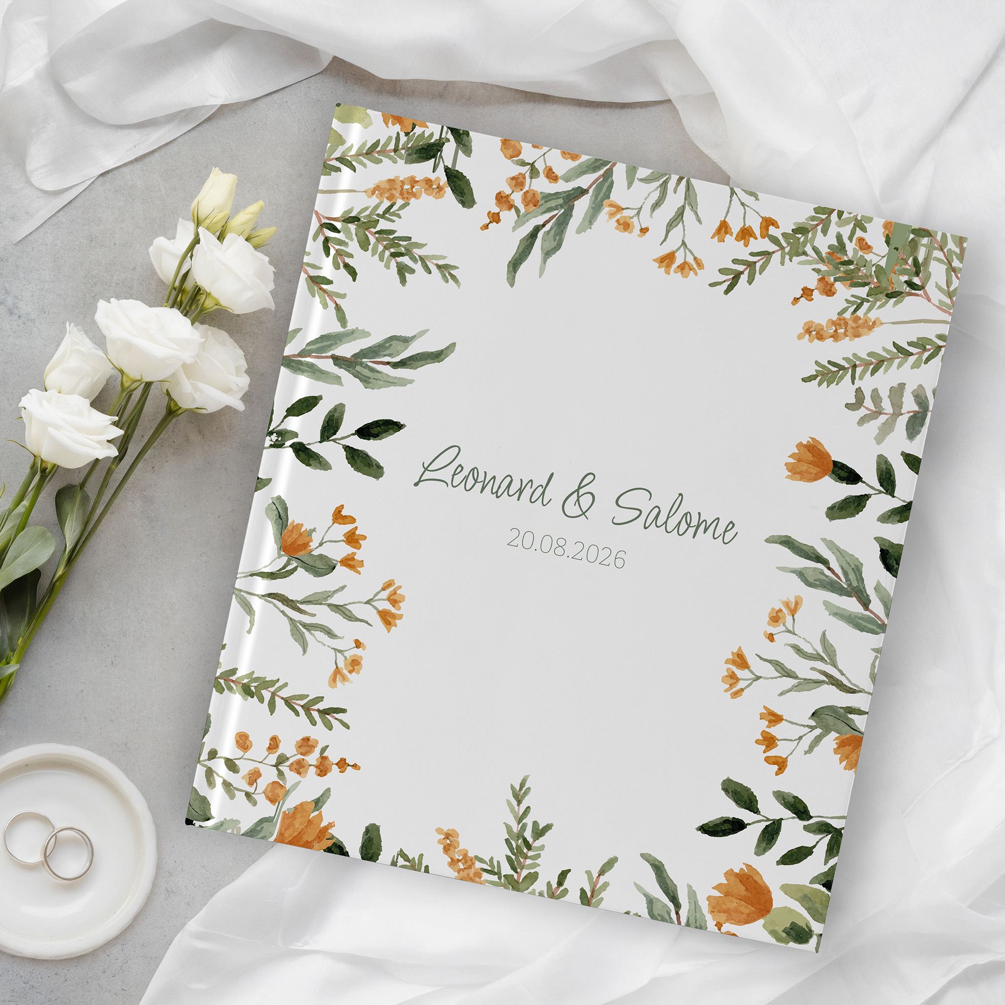Gästebuch Hochzeit - Floral "warm botanicals"