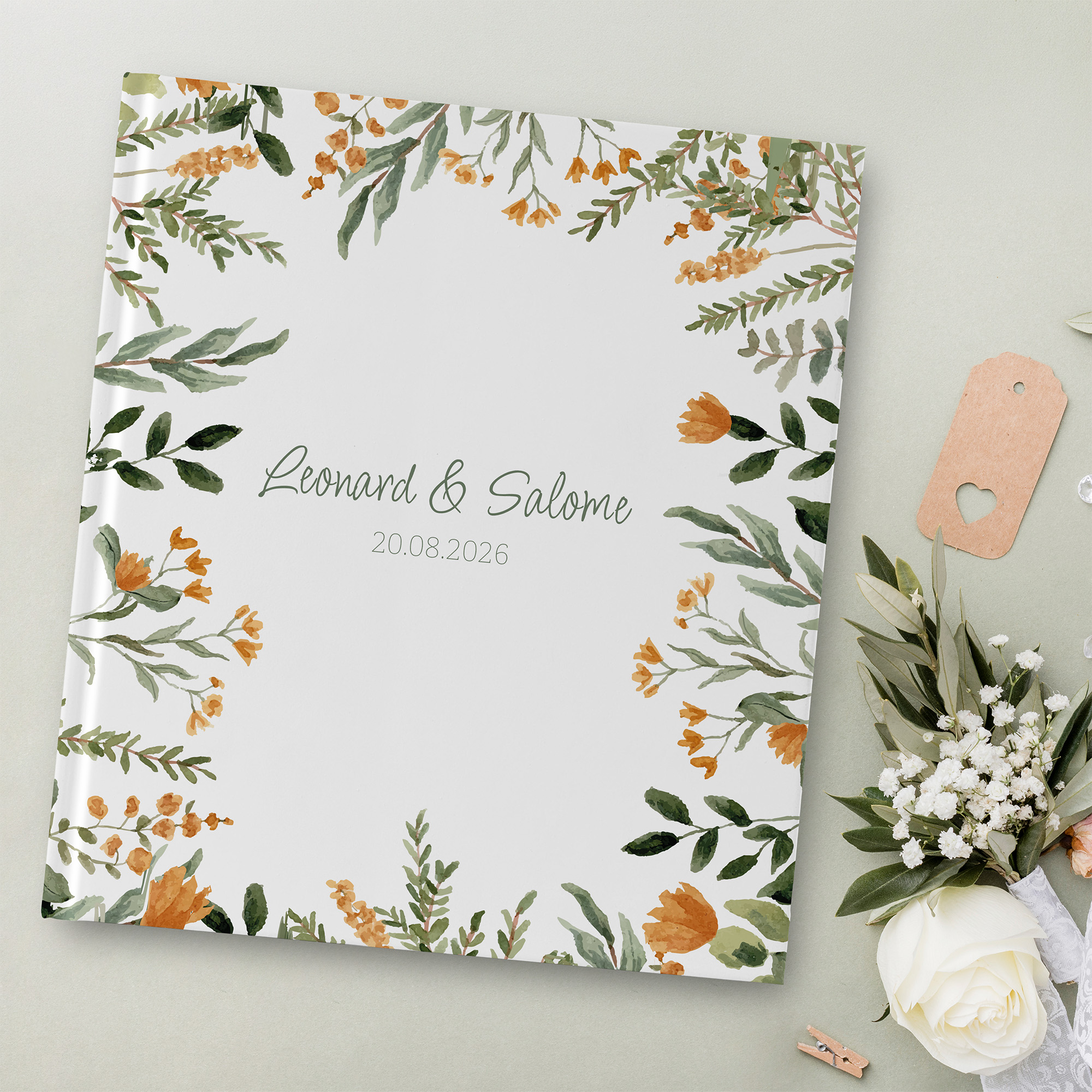 Gästebuch Hochzeit - Floral "warm botanicals"