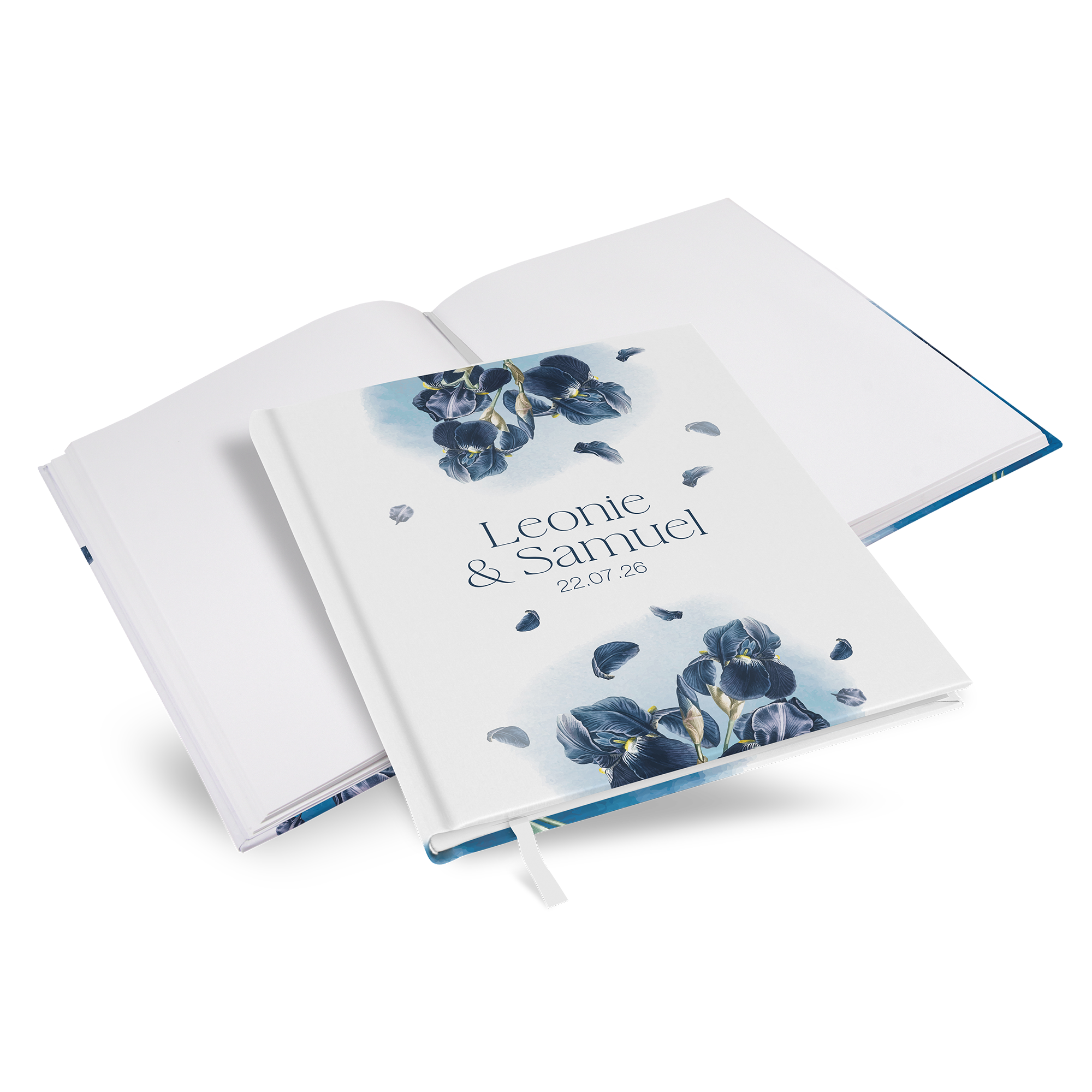 Gästebuch Hochzeit - Floral "Blue Petal"