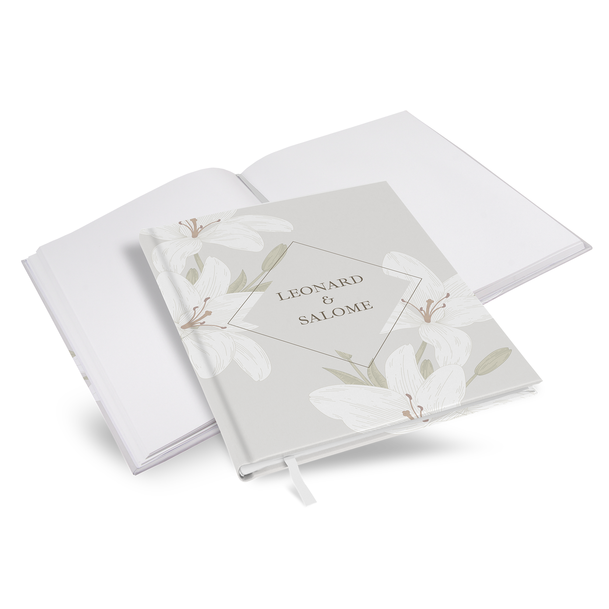Gästebuch Hochzeit - Floral "white lily"