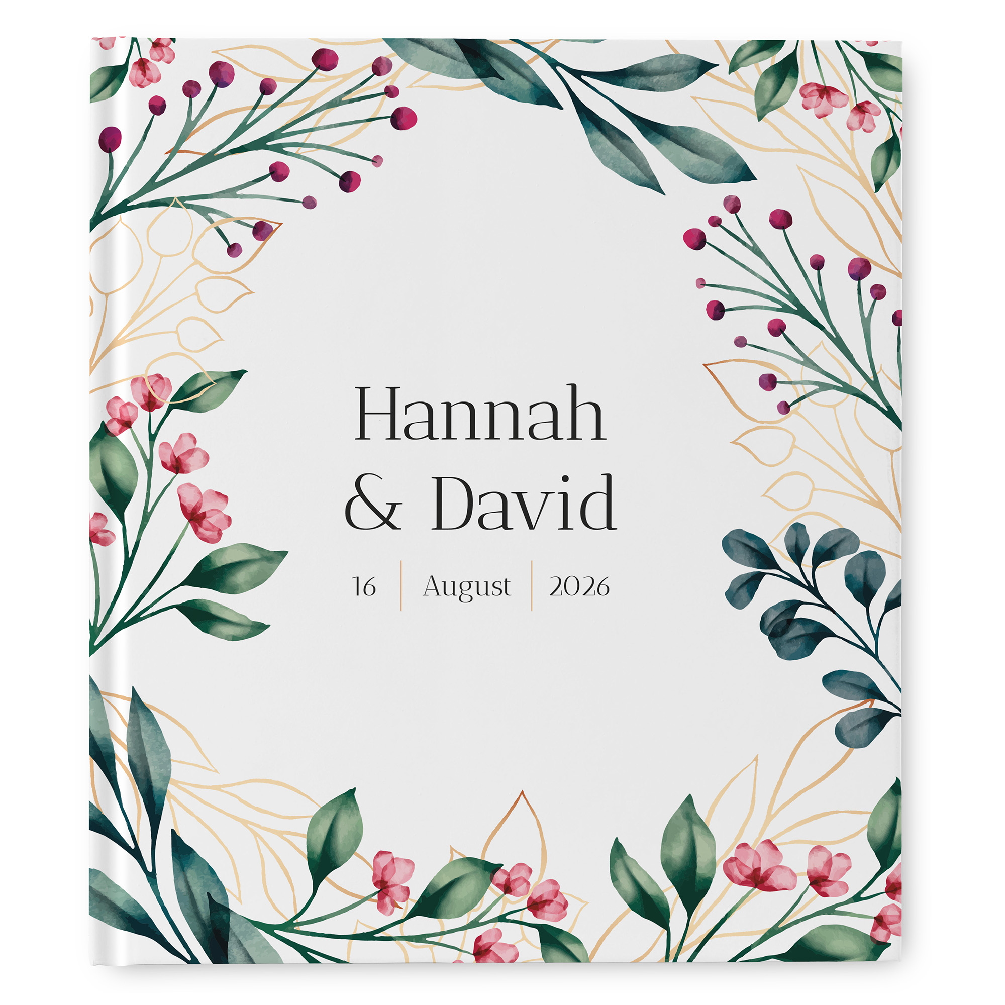 Gästebuch Hochzeit - Floral "pink garden"