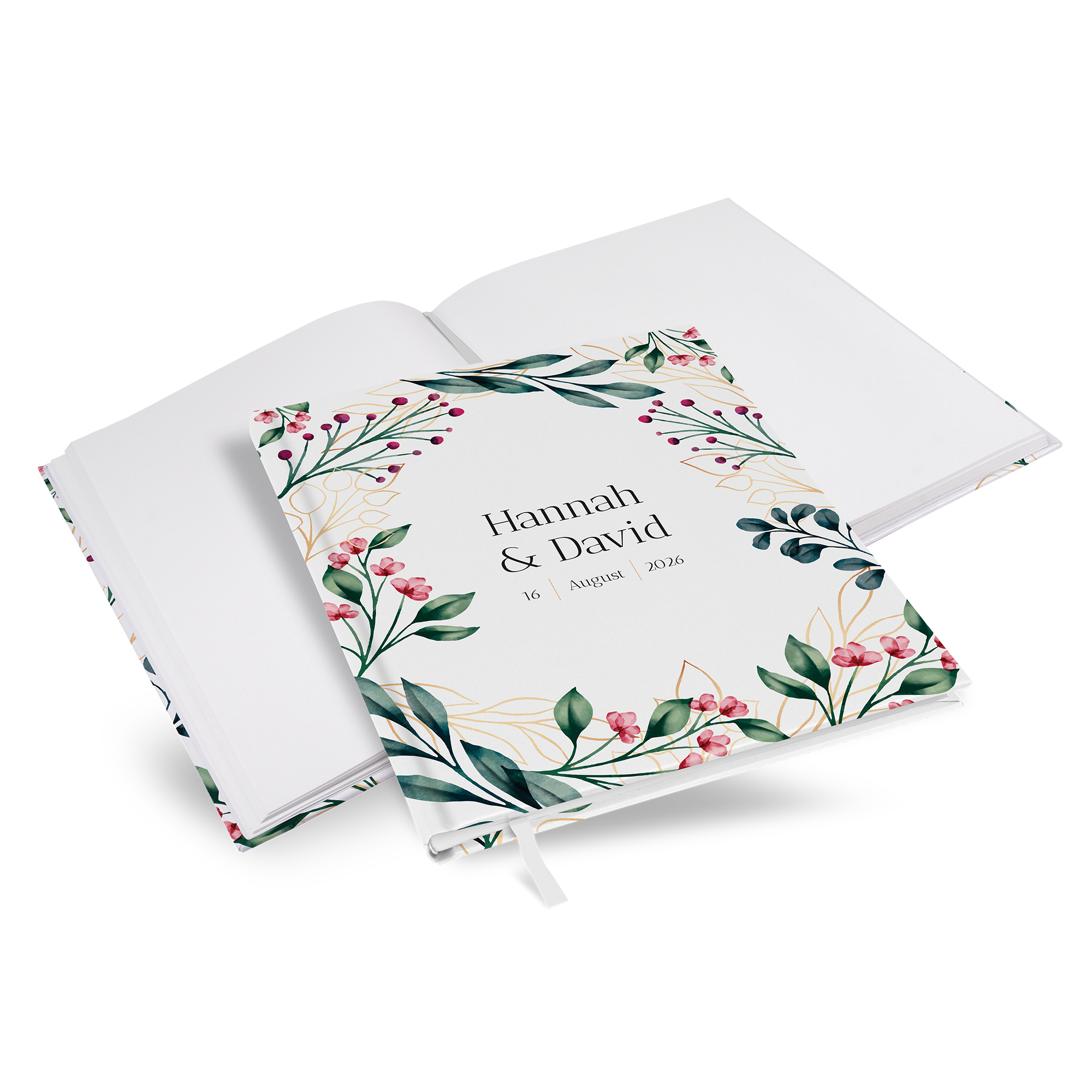 Gästebuch Hochzeit - Floral "pink garden"
