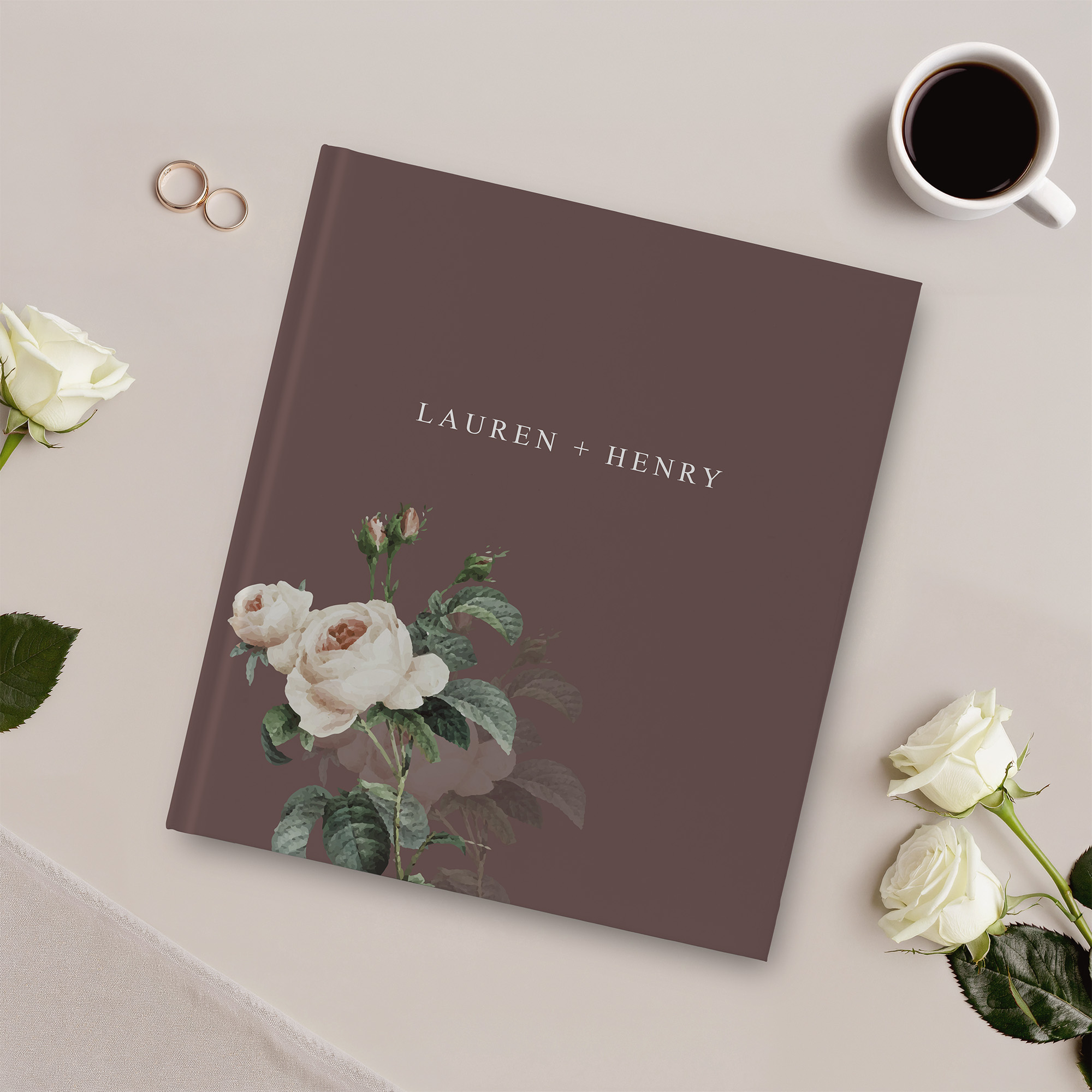 Gästebuch Hochzeit - Floral "Antique-Rose"
