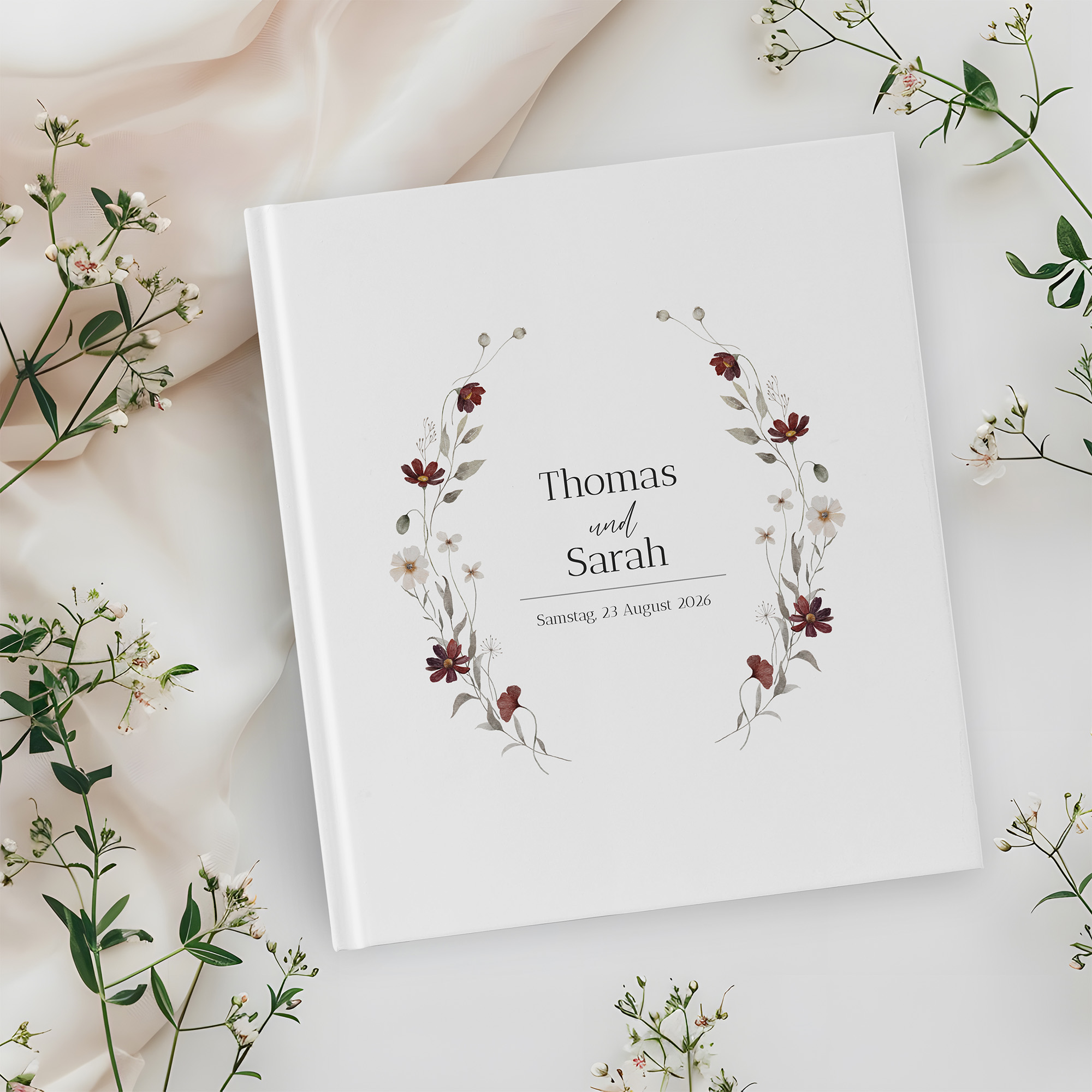 Gästebuch Hochzeit - Vintage "Wildflower Note