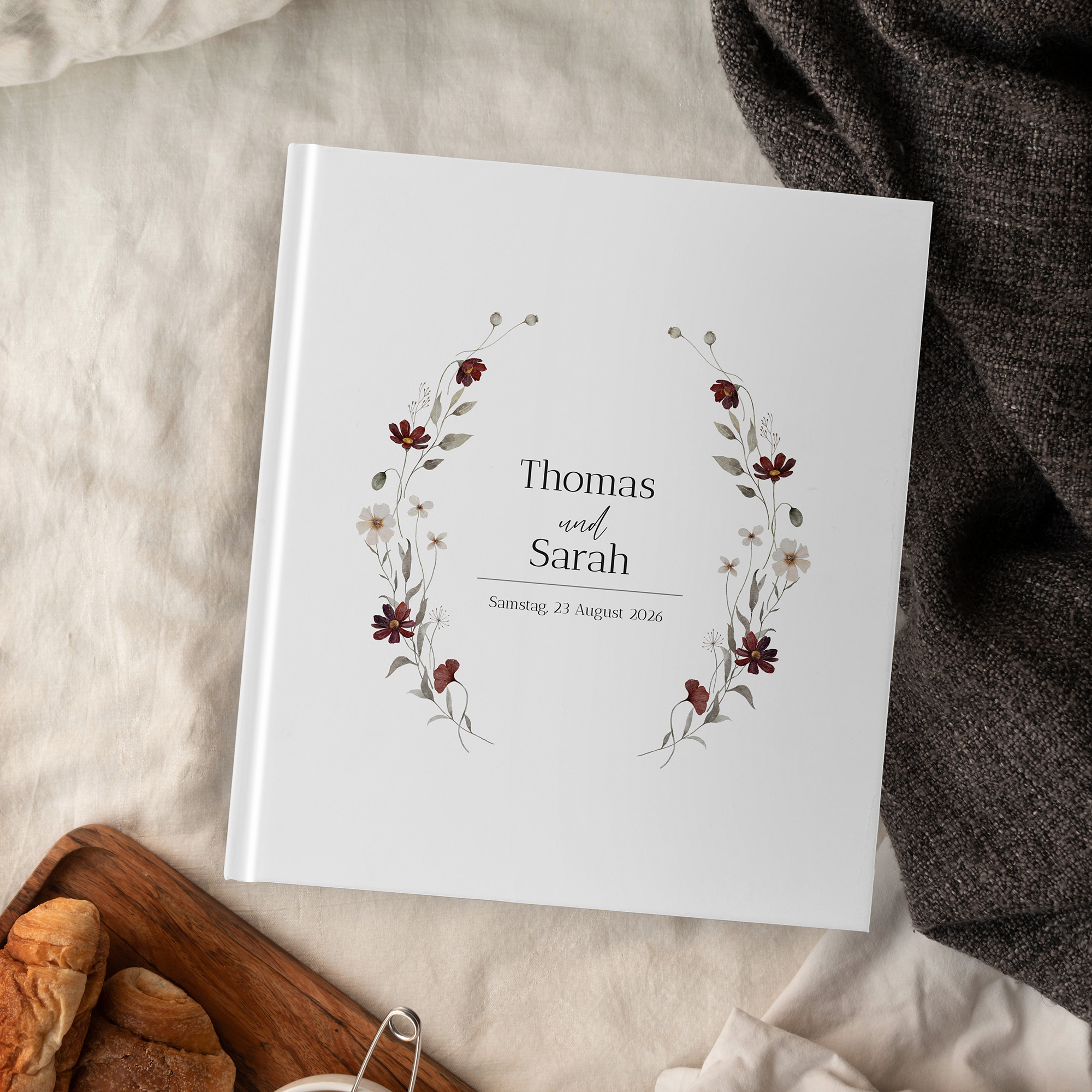 Gästebuch Hochzeit - Vintage "Wildflower Note