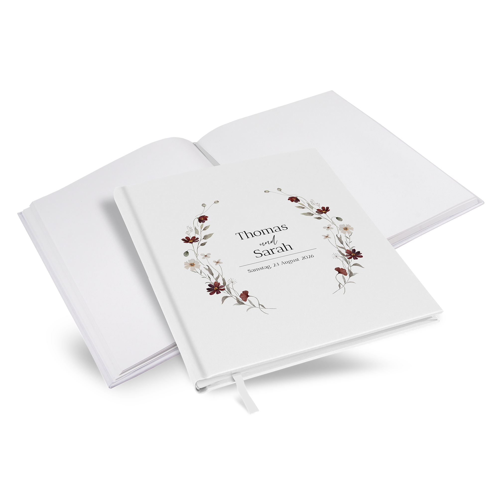 Gästebuch Hochzeit - Vintage "Wildflower Note