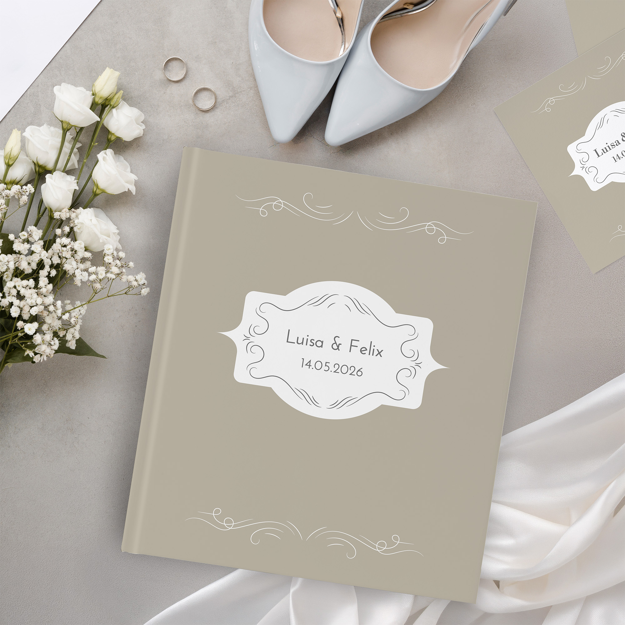 Gästebuch Hochzeit - Vintage "antique peony"