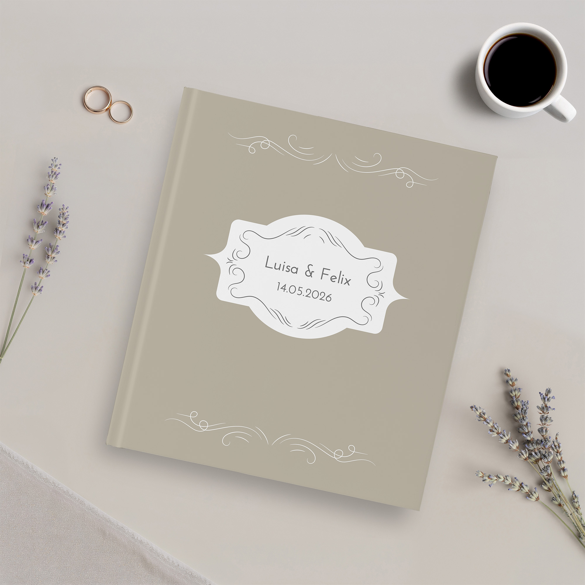 Gästebuch Hochzeit - Vintage "antique peony"