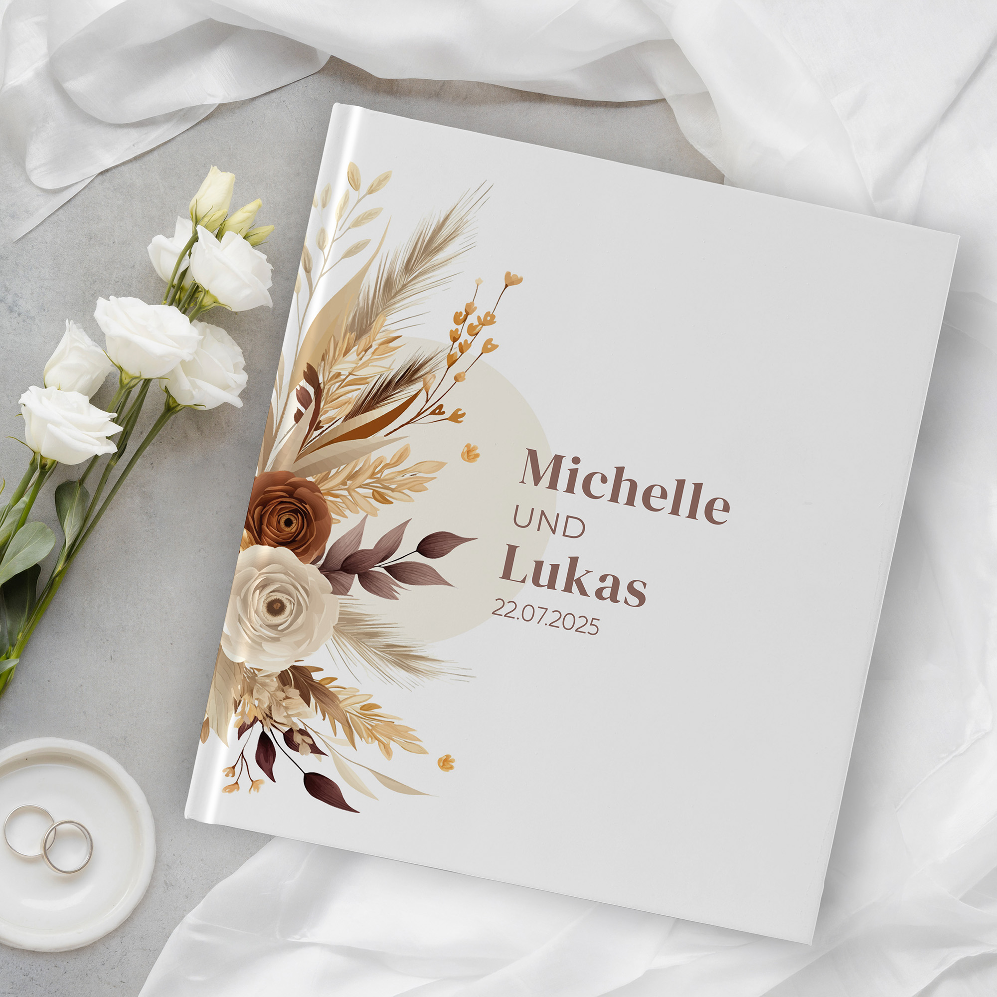 Gästebuch Hochzeit - Boho "earth bouquet"
