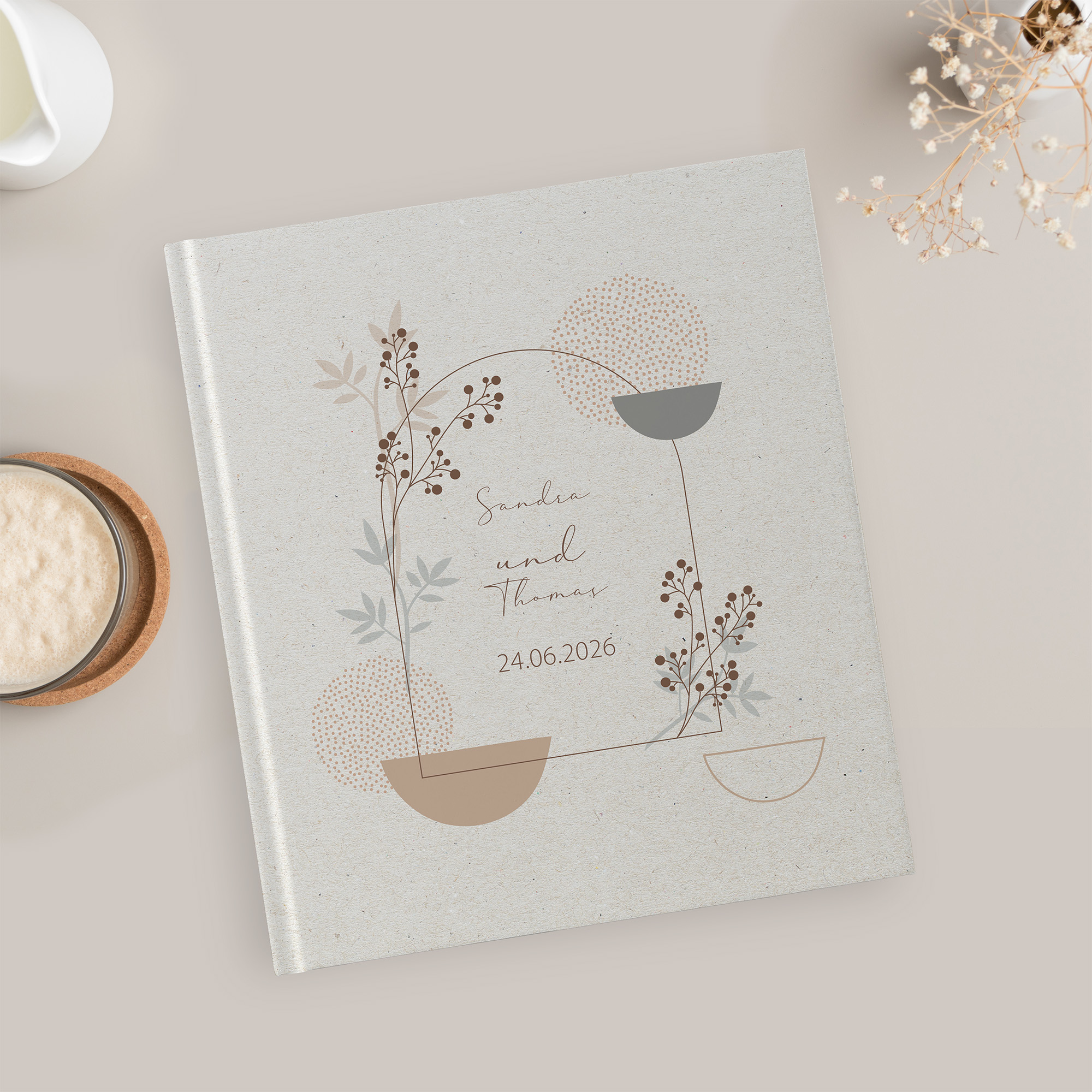 Gästebuch Hochzeit - Boho "stone bloom"