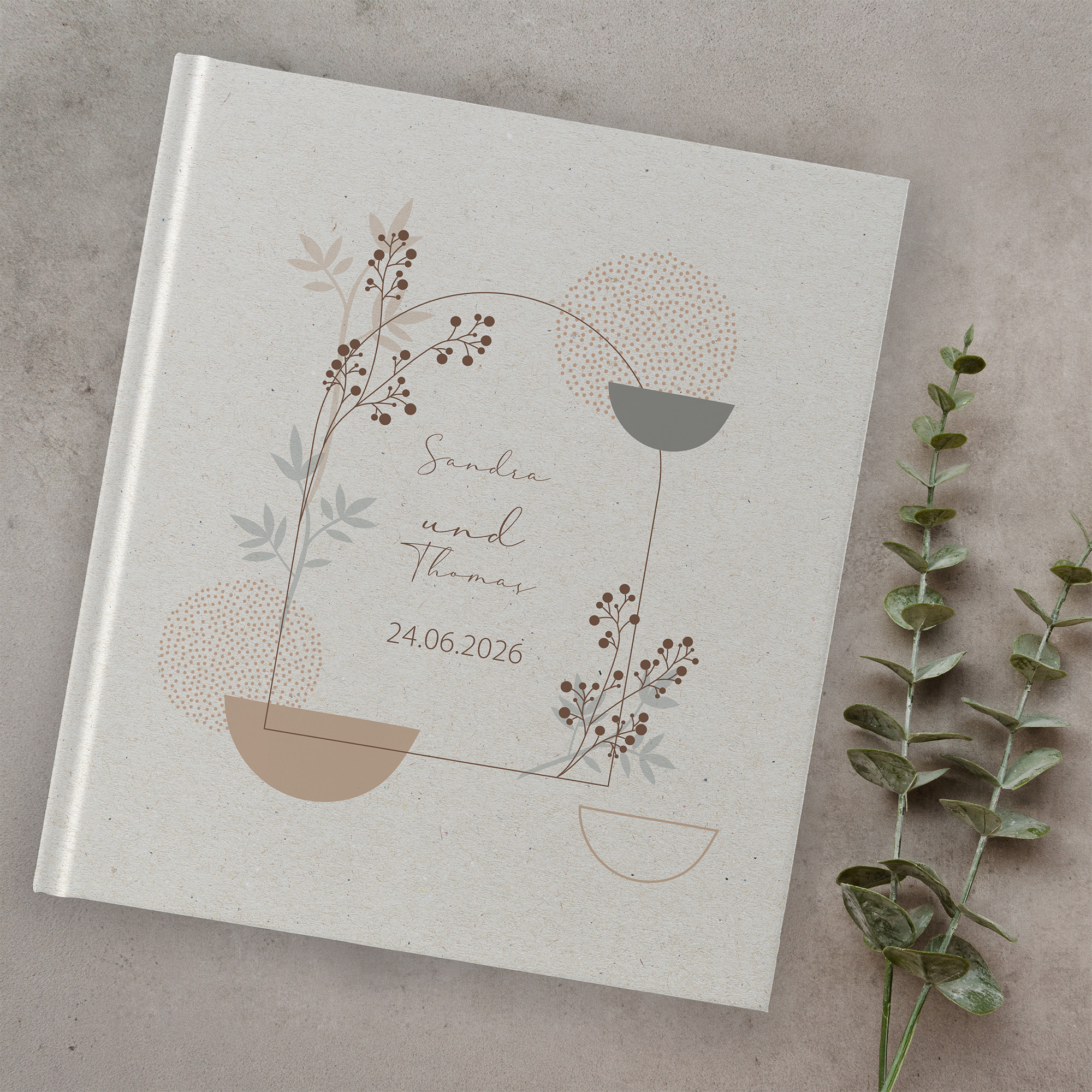 Gästebuch Hochzeit - Boho "stone bloom"
