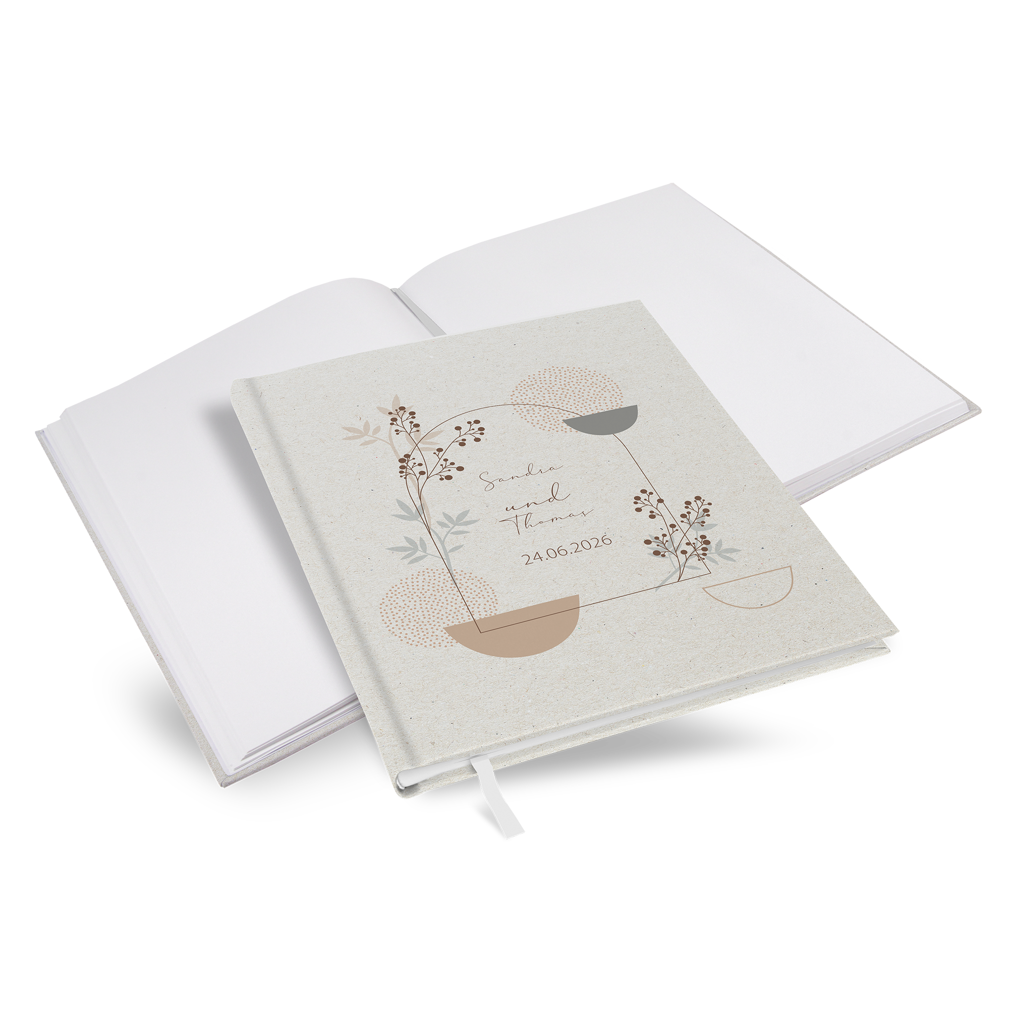 Gästebuch Hochzeit - Boho "stone bloom"