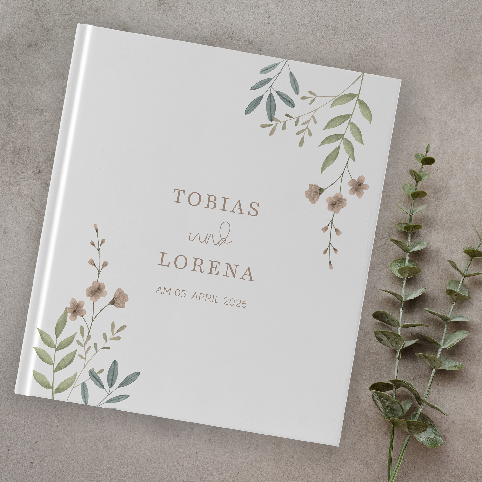 Gästebuch Hochzeit - Boho "Soft Leaves"