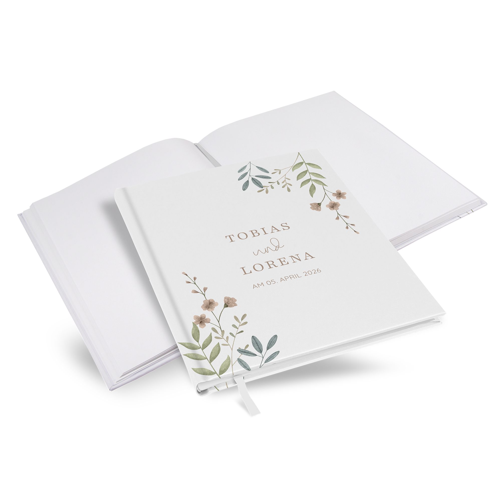Gästebuch Hochzeit - Boho "Soft Leaves"