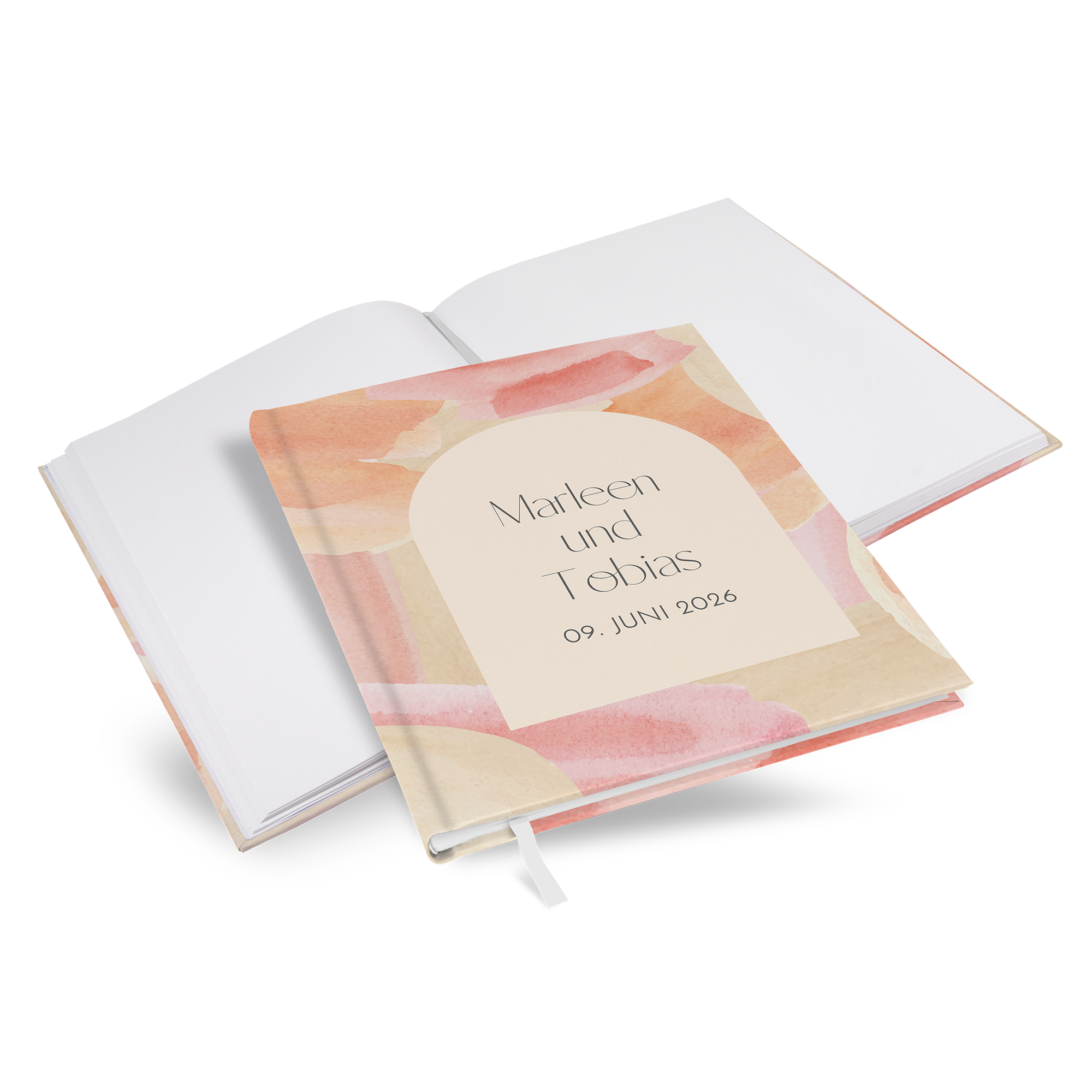 Gästebuch Hochzeit -  Aquarell  "sunset stroke"
