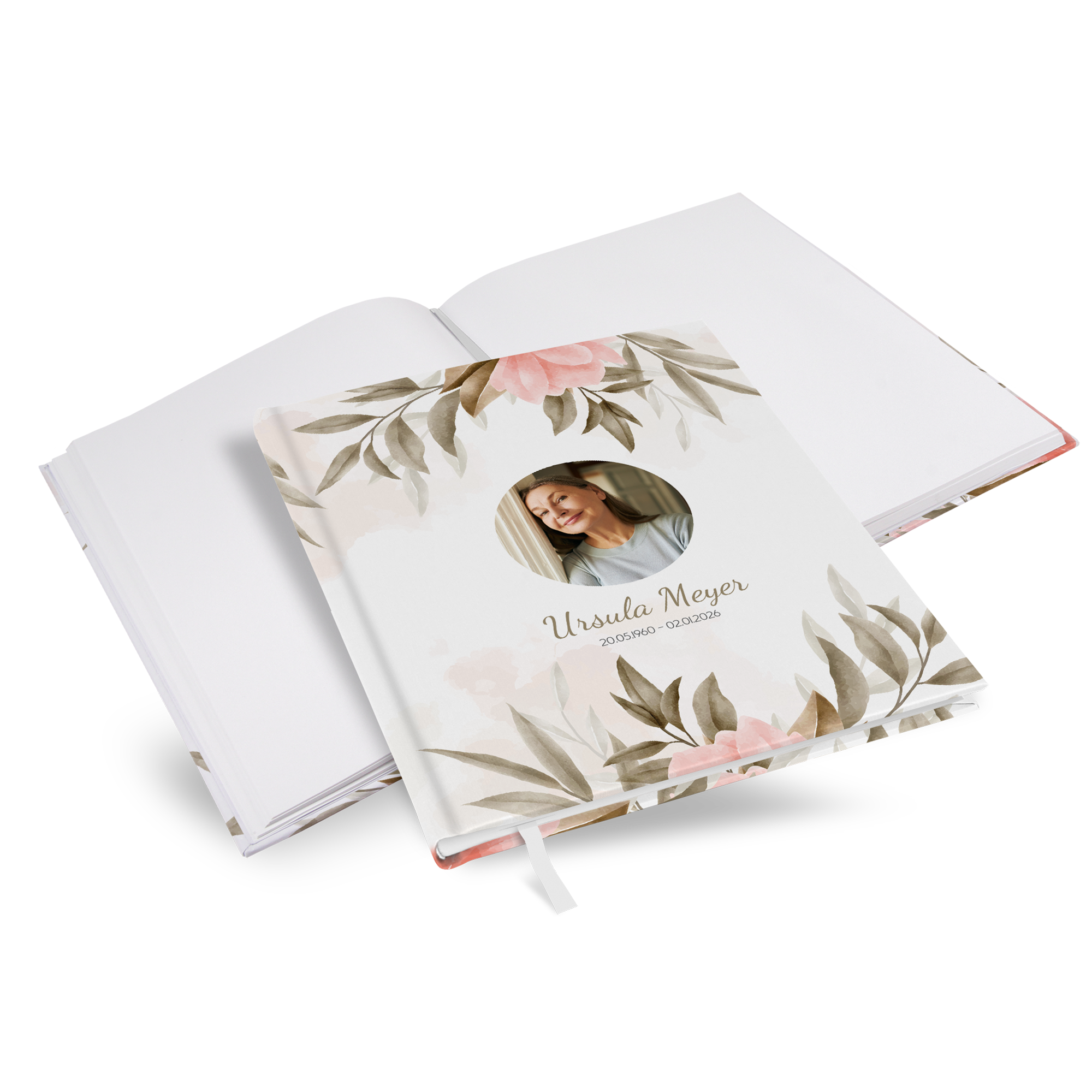 Kondolenzbuch - Floral "Rose Leaf"