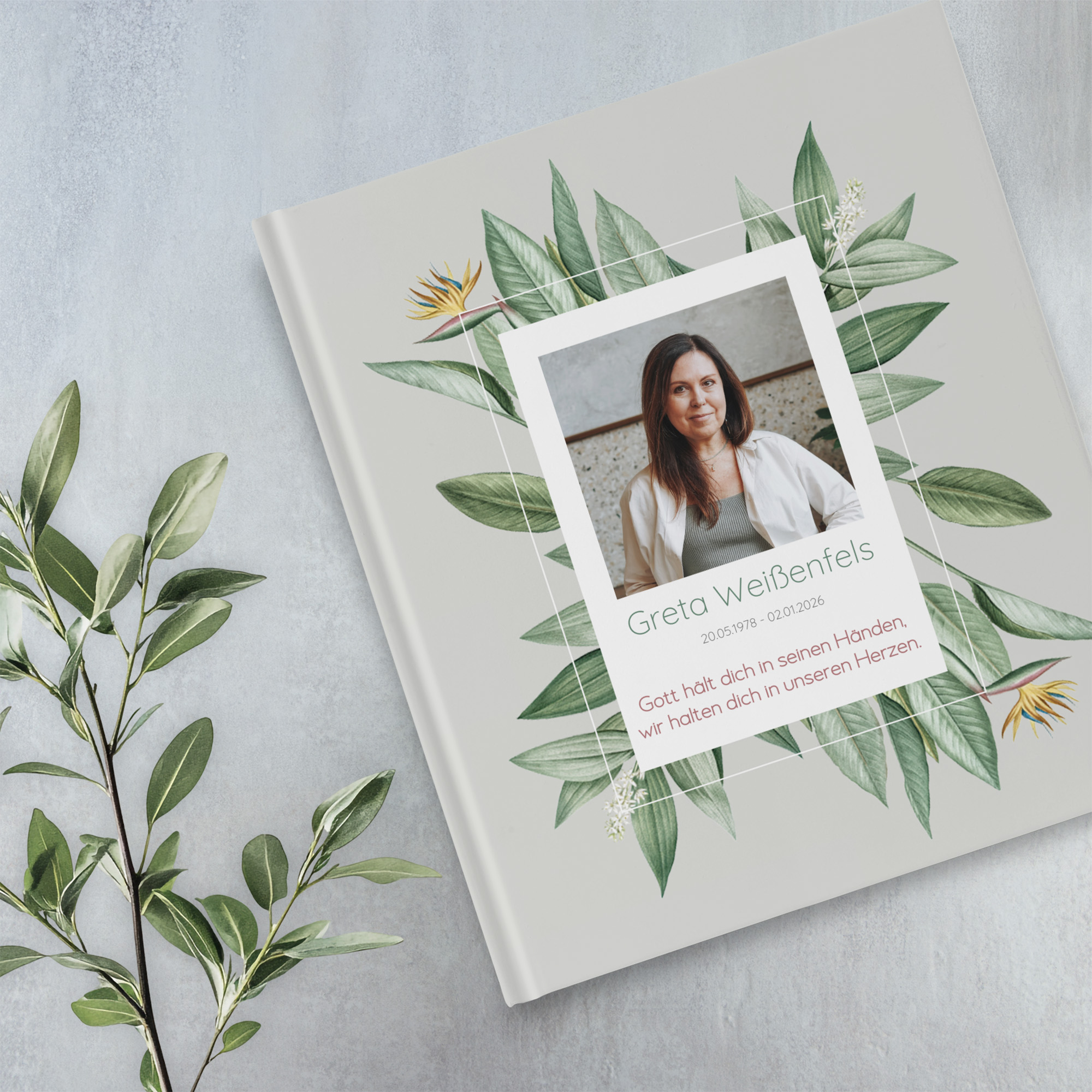 Kondolenzbuch - Greenery "tropical frame"