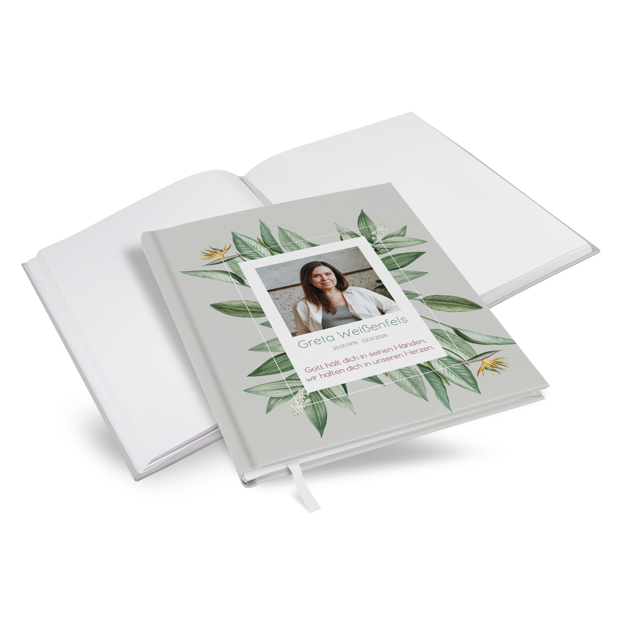 Kondolenzbuch - Greenery "tropical frame"