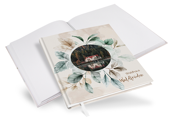 Gästebuch Ferienwohnung -  Aquarell "leaf & taupe"