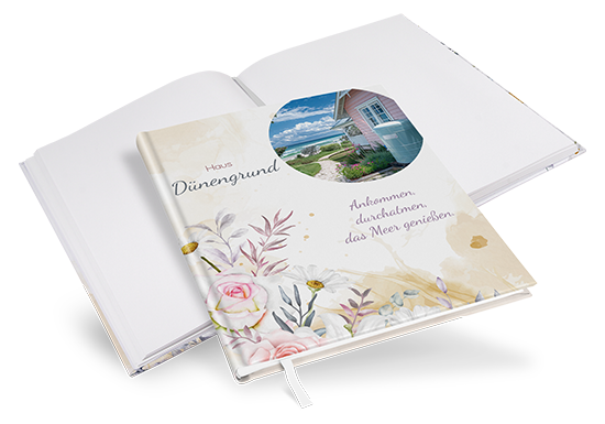 Gästebuch Ferienwohnung -  Aquarell "lily & rose"