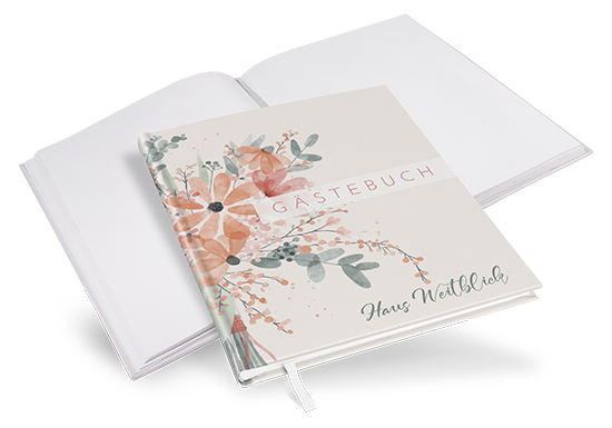 Gästebuch Ferienwohnung -  Aquarell "terracotta bloom"