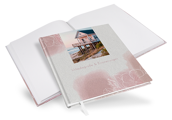 Gästebuch Ferienwohnung -  Aquarell "dusty bloom"