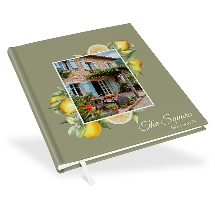 Gästebuch Ferienwohnung -  Aquarell "Olive & Lemon"