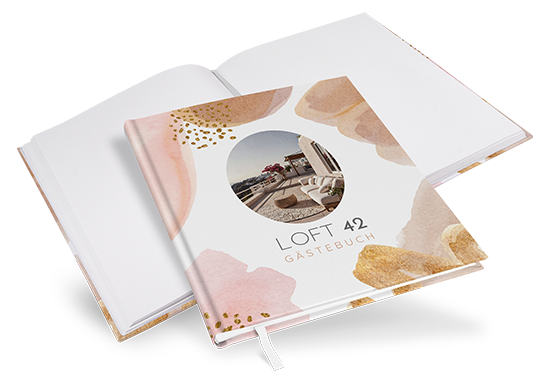 Gästebuch Ferienwohnung -  Aquarell "Golden Blush"