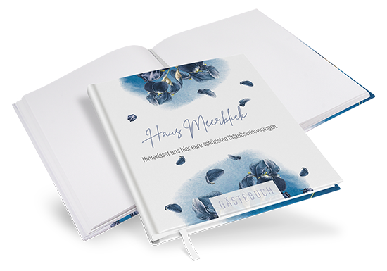 Gästebuch Ferienwohnung - Floral "Blue Petal"