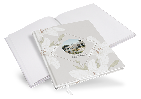 Gästebuch Ferienwohnung  - Floral "White Lily"
