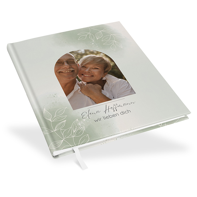Gästebuch Geburtstag - Aquarell - "faded green"
