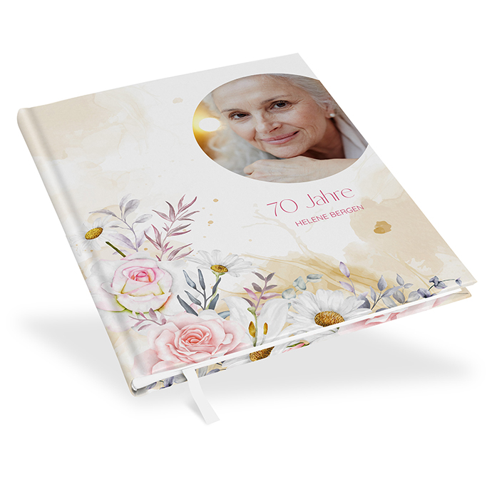 Gästebuch Geburtstag- Aquarell - "lily & rose"