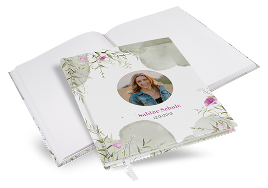 Gästebuch Geburtstag - Aquarell - "Wildflower Garden"