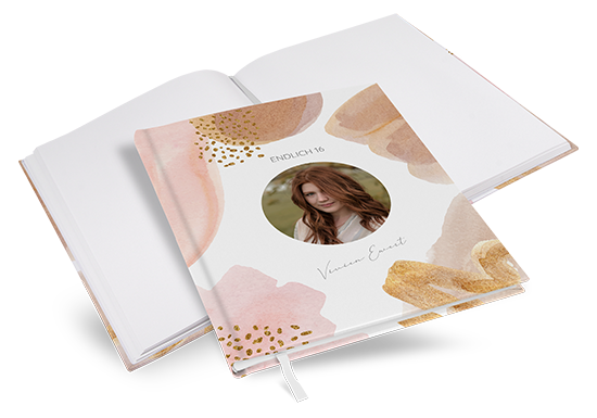 Gästebuch Geburtstag -  Aquarell "Golden Blush"