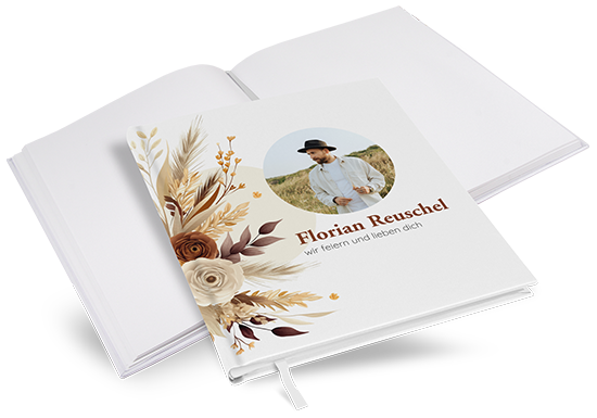 Gästebuch Geburtstag - Boho "Earth Bouquet"
