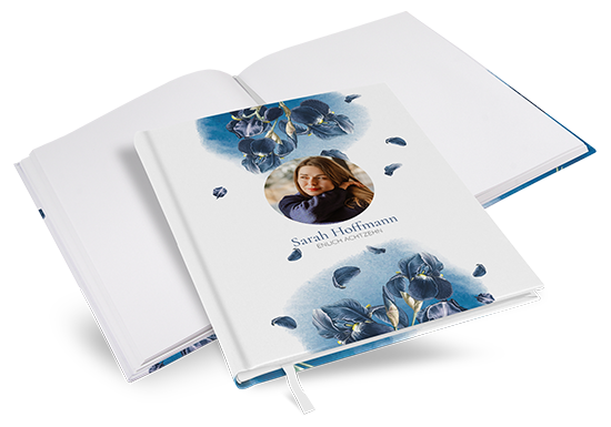 Gästebuch Geburtstag - Floral "Blue Petal"