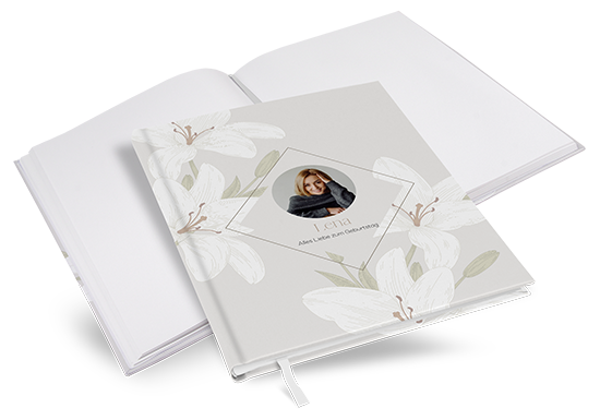 Gästebuch Geburtstag - Floral "White Lily"