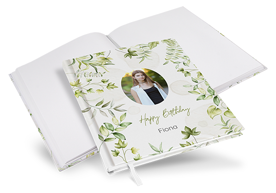Gästebuch Geburtstag - Greenery "leaf light"