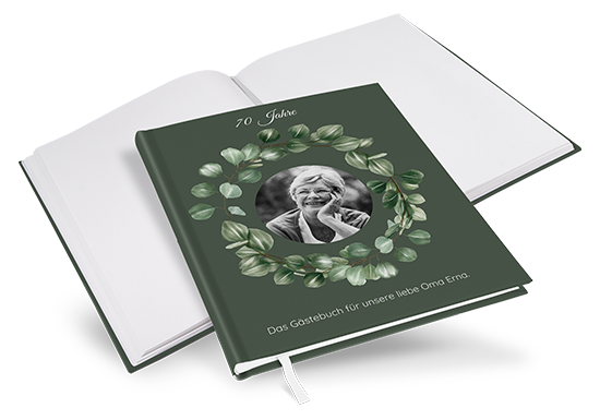 Gästebuch Geburtstag - Greenery "Tropical Frame"