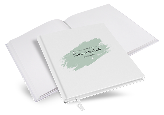 Gästebuch Geburtstag - Minimalistisch "Mint Brush"