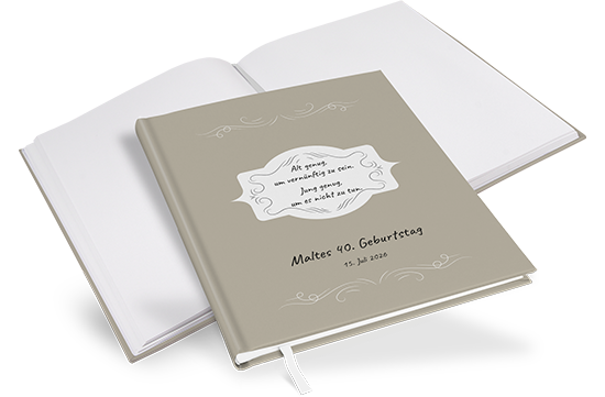 Gästebuch Geburtstag - Vintage "Antique Peony"
