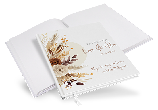 Gästebuch Taufe - Boho "Earth Bouquet"