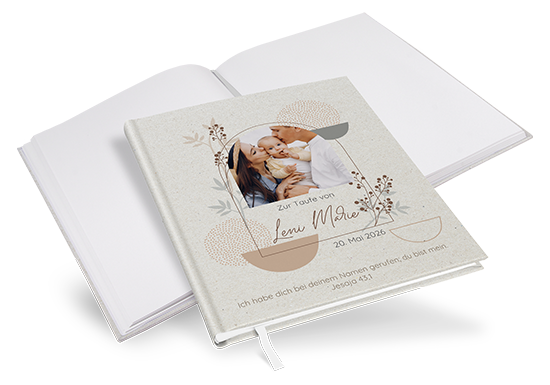 Gästebuch Taufe - Boho "Stone Bloom"