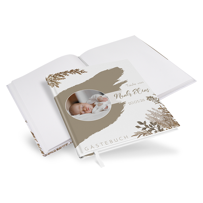 Gästebuch Taufe - Boho "Earthstroke"