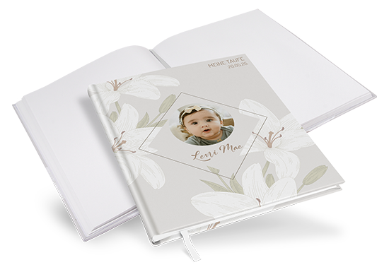 Gästebuch Taufe - Floral "White Lily"