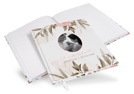 Gästebuch Taufe - Floral "Rose Leaf"