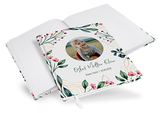 Gästebuch Taufe - Floral "Ivory Garden"